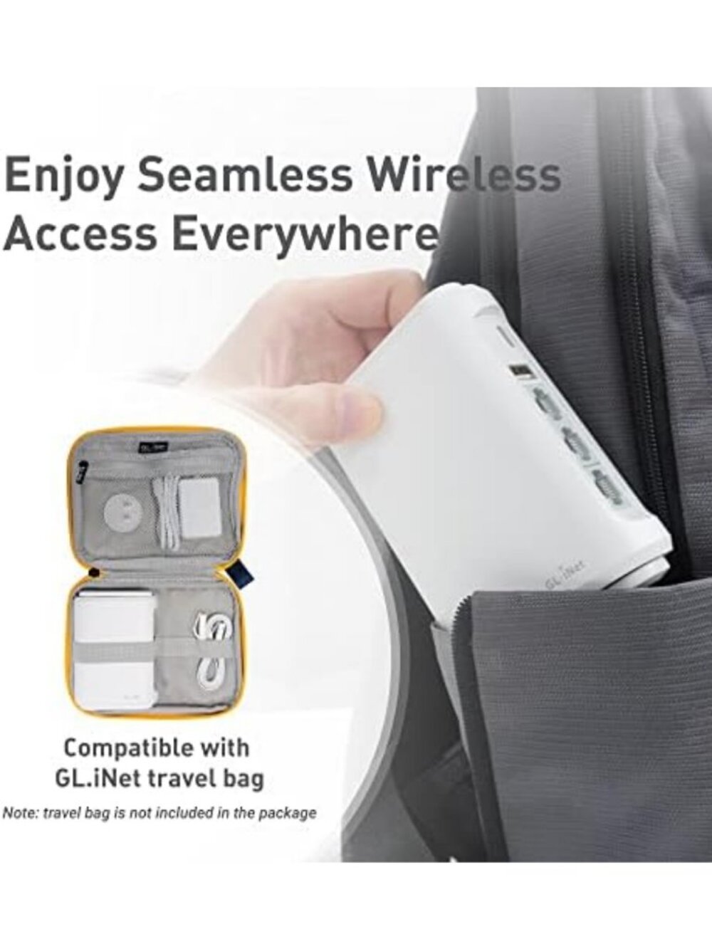 Portable Dual-Band Travel Router, AC1200 Wi-Fi, Compact & Fast Internet Access - Picture 4 of 6